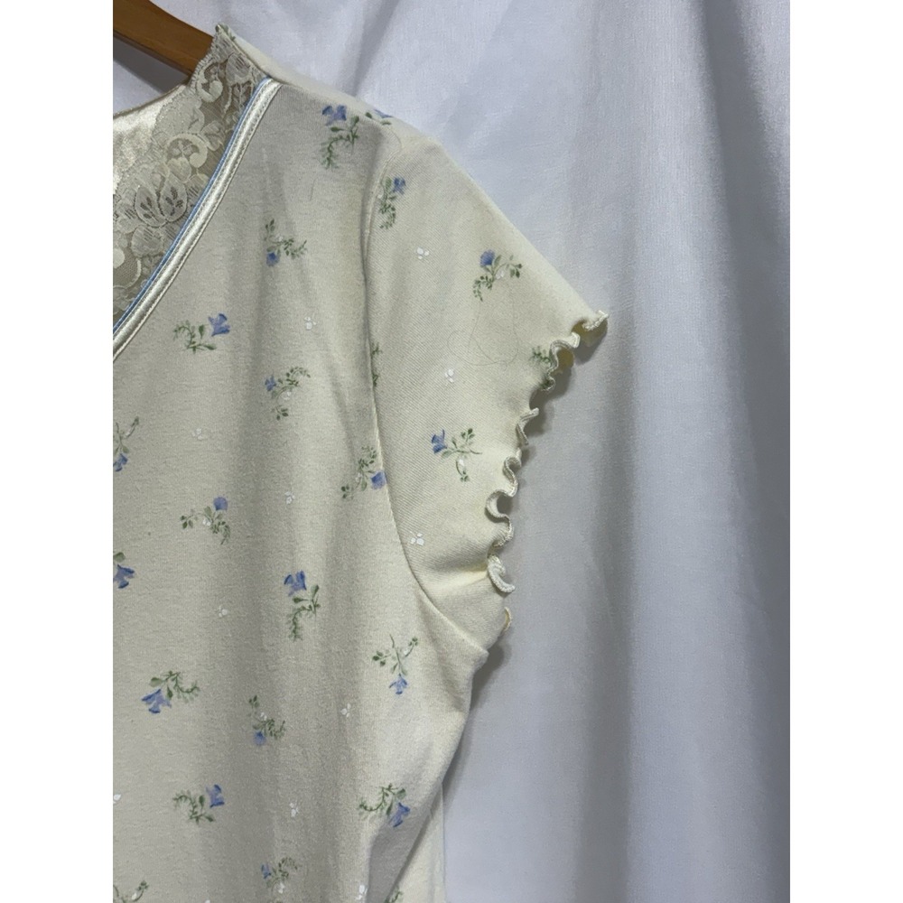 Aria Vintage Style Floral Nightgown Ditsy Floral Women Size Medium Cotton Blend - Picture 4 of 6